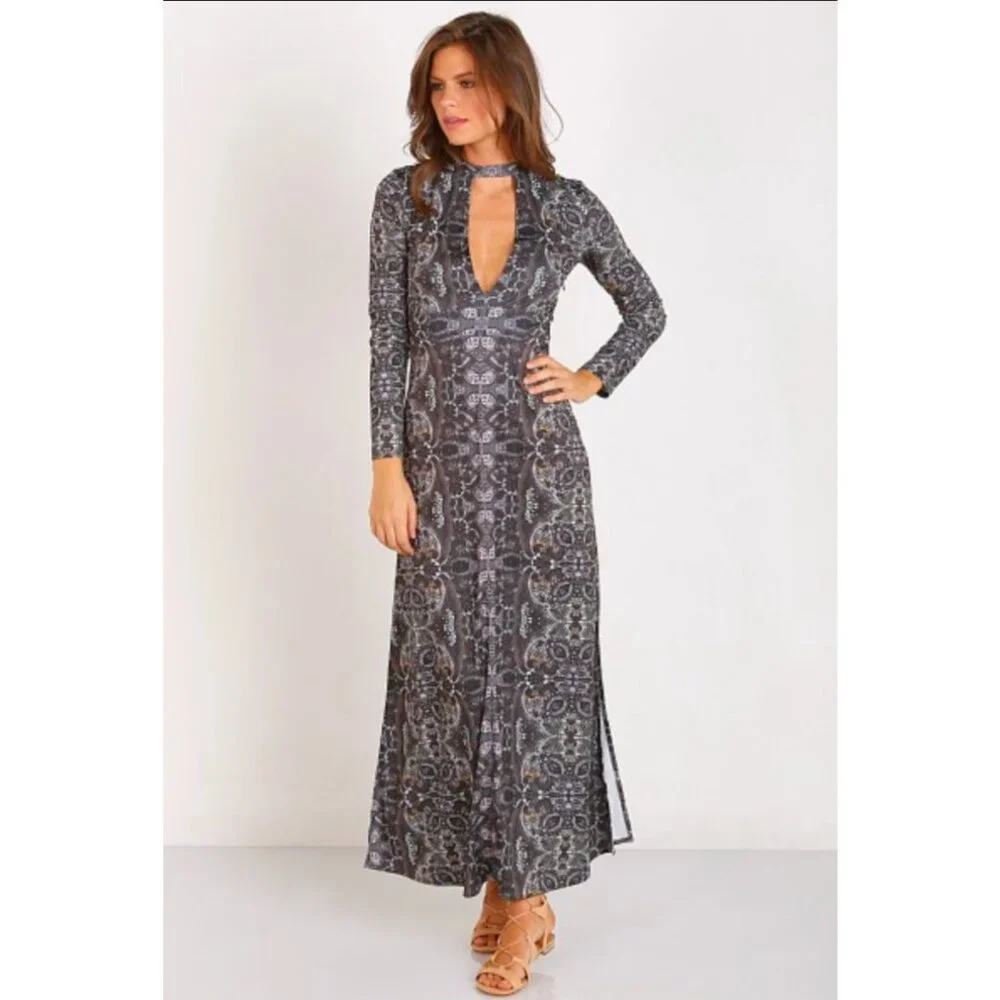 Free People Cabaret Maxi Dress Kaleidoscope Print
